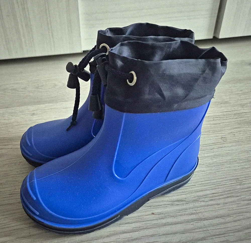 Beck Kinder Gummistiefel Regenstiefel Zugband Blau Schwarz EU 26