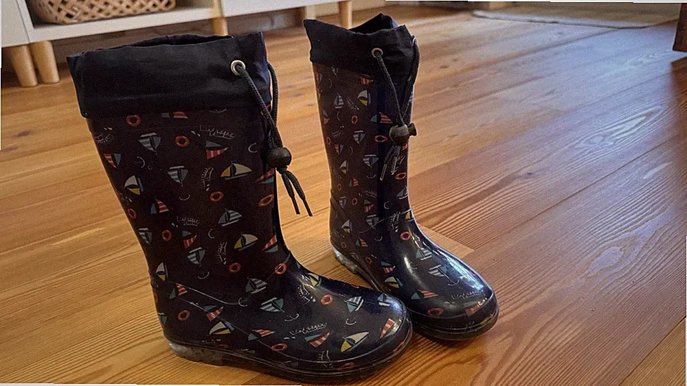 Beck Kindergummistiefel Gr. 33 maritim dunkelblau warmer Fellinnensohle Jungen