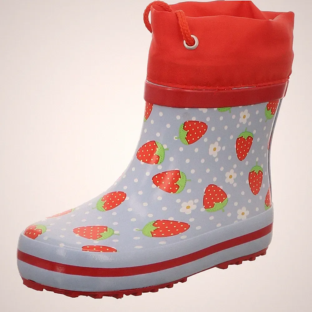 Beck Mädchen Gummistiefel Erdbeere Blau Größe 19 EU Regenstiefel