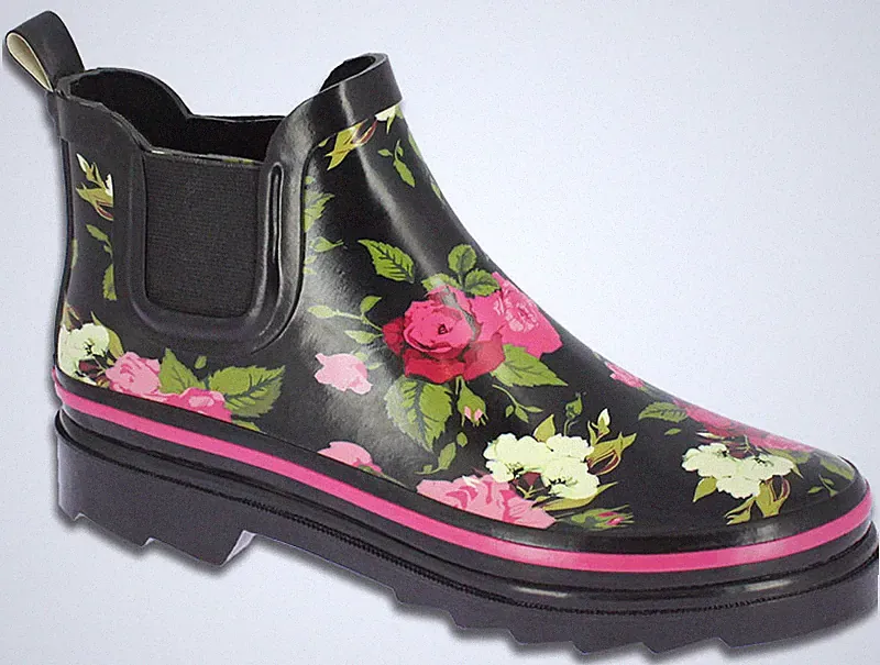 Beck Stiefeletten Damen Garten Stiefel Gummistiefel Regen Gr. 39 & 40 Wild Roses