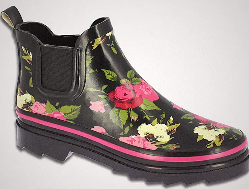Beck Stiefeletten Damen Garten Stiefel Gummistiefel Regen Gr. 39 & 40 Wild Roses
