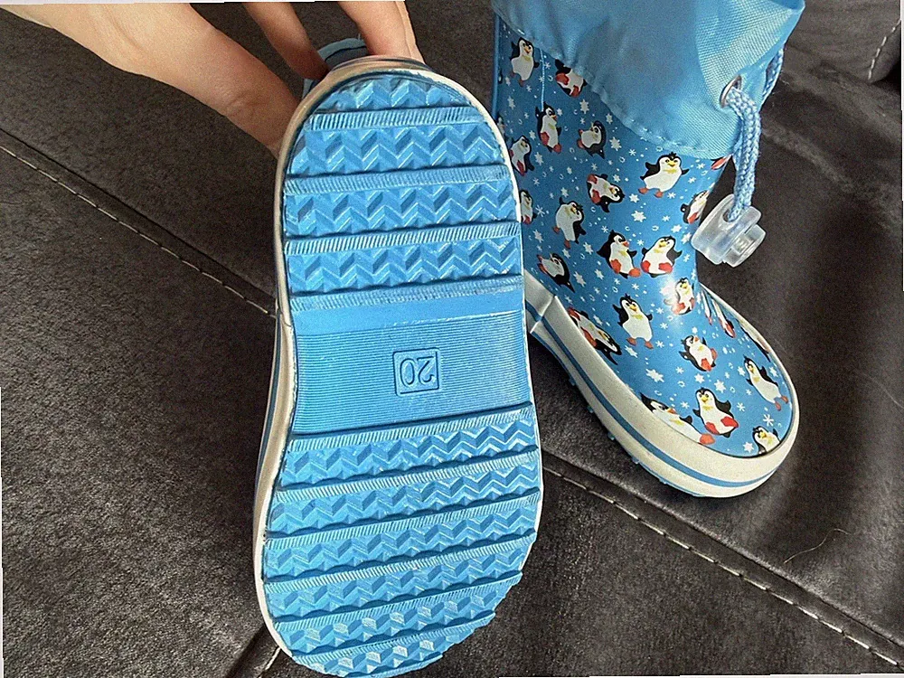 Beck Unisex Kinder Gummistiefel Gr. 20 Blau/Weiß mit Pinguin-Motiv