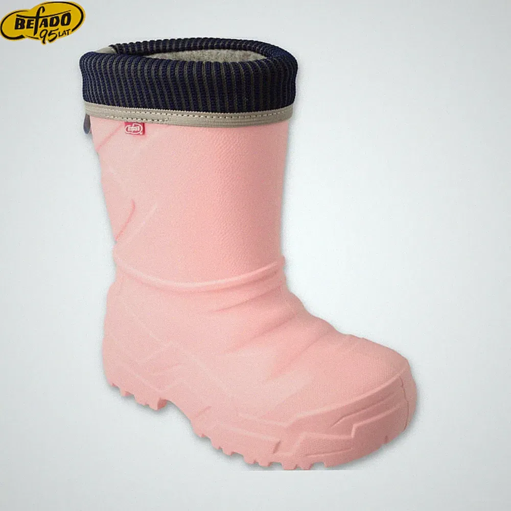 Befado® Kindergummistiefel – Leicht, wasserdicht, reflektierend, Hellrosa 25-30