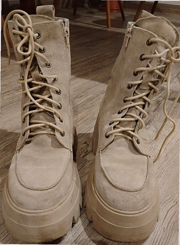 Beige Winterstiefel mit hoher Sohle von Marc O´Polo, Größe 41