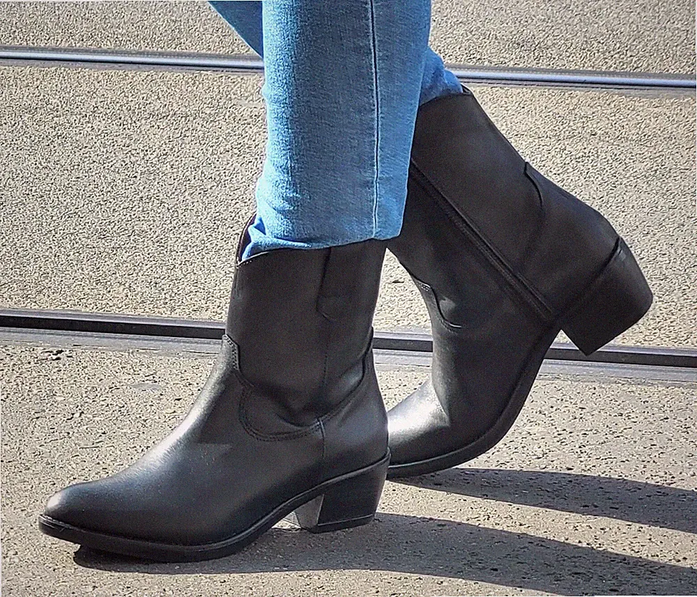 Belang Stiefelette 08121 negro schwarz Damen Echtleder Schuhe