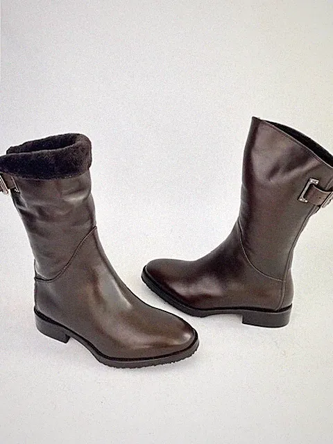 Berto Giantin Winterstiefel Kalbsleder Naturfell Dunkelbraun Gr. 35, 5 NP 310,00