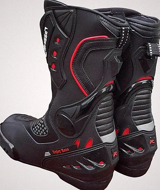 BIESSE Motorrad Stiefeletten Sport Racing Profi Rennstreckenleder Atmungsaktiv