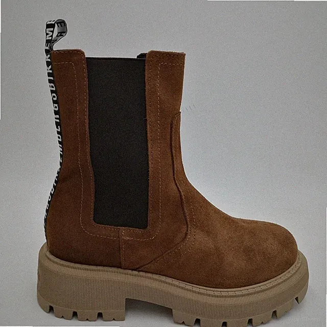 BIKKEMBERGS - STIEFELETTEN MIT GUMMIZUG 20338 B WEICHES WILDLEDER LEDER