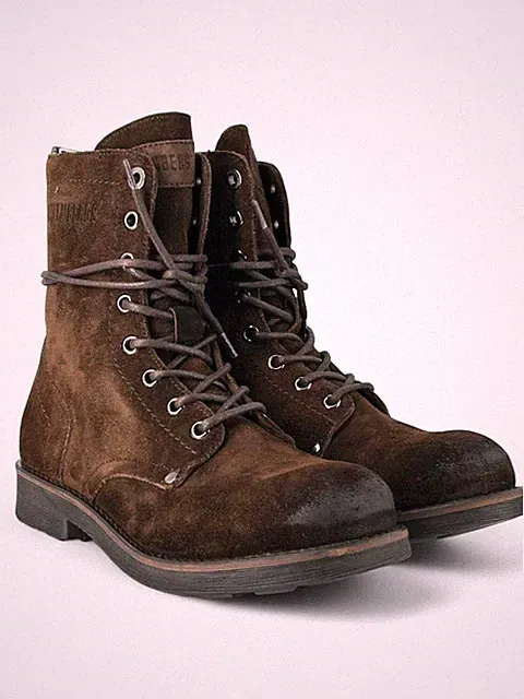 BIKKEMBERGS - VINTAGE WILDLEDER AMPHIBIE BRAUN 29322 SCHOKOLADE