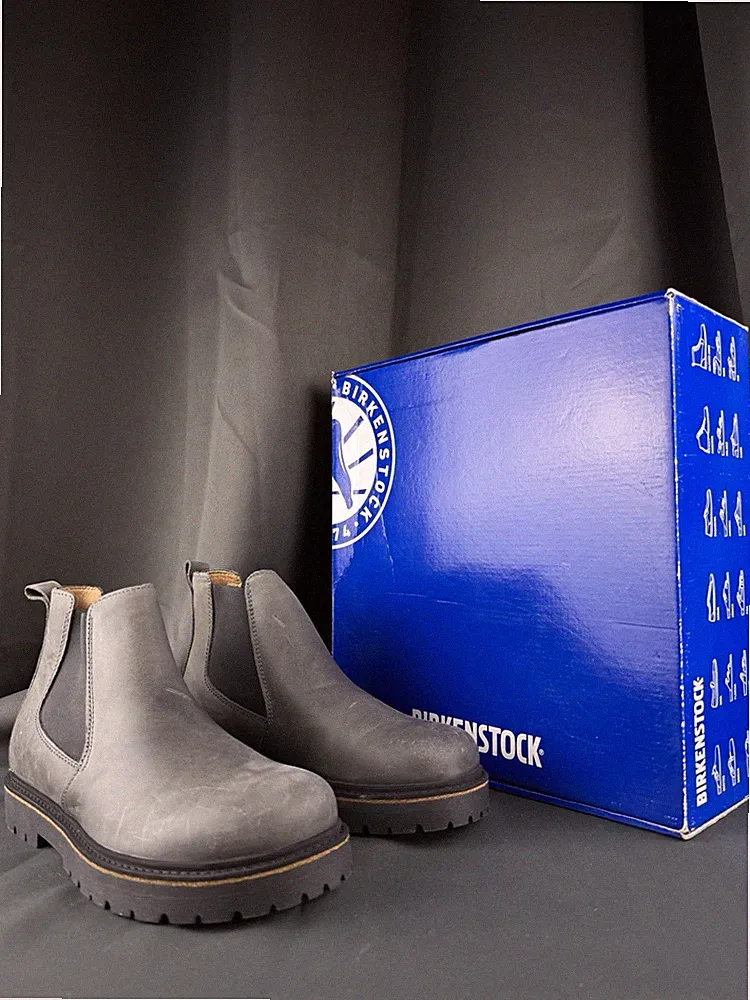 Birkenstock Stalon II Chelsea-Stiefel damen Grau Leder EU 38 schmale Weite