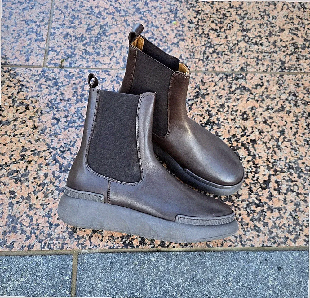 Bisgaard Damen Leder Stiefelette, Stiefel Chelsea-Boots, dunkelbraun, Neu