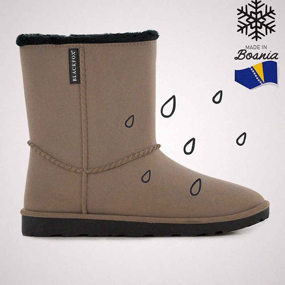 BLACKFOX Damen-Winterboot G-Stiefel Cheyennetoo Taupe/Grau wasserdicht gefüttert