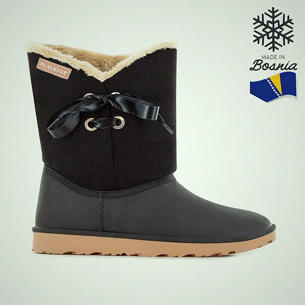 BLACKFOX Damen-Winterboot Gummisstiefel Anoki Schwarz wasserdicht gefüttert