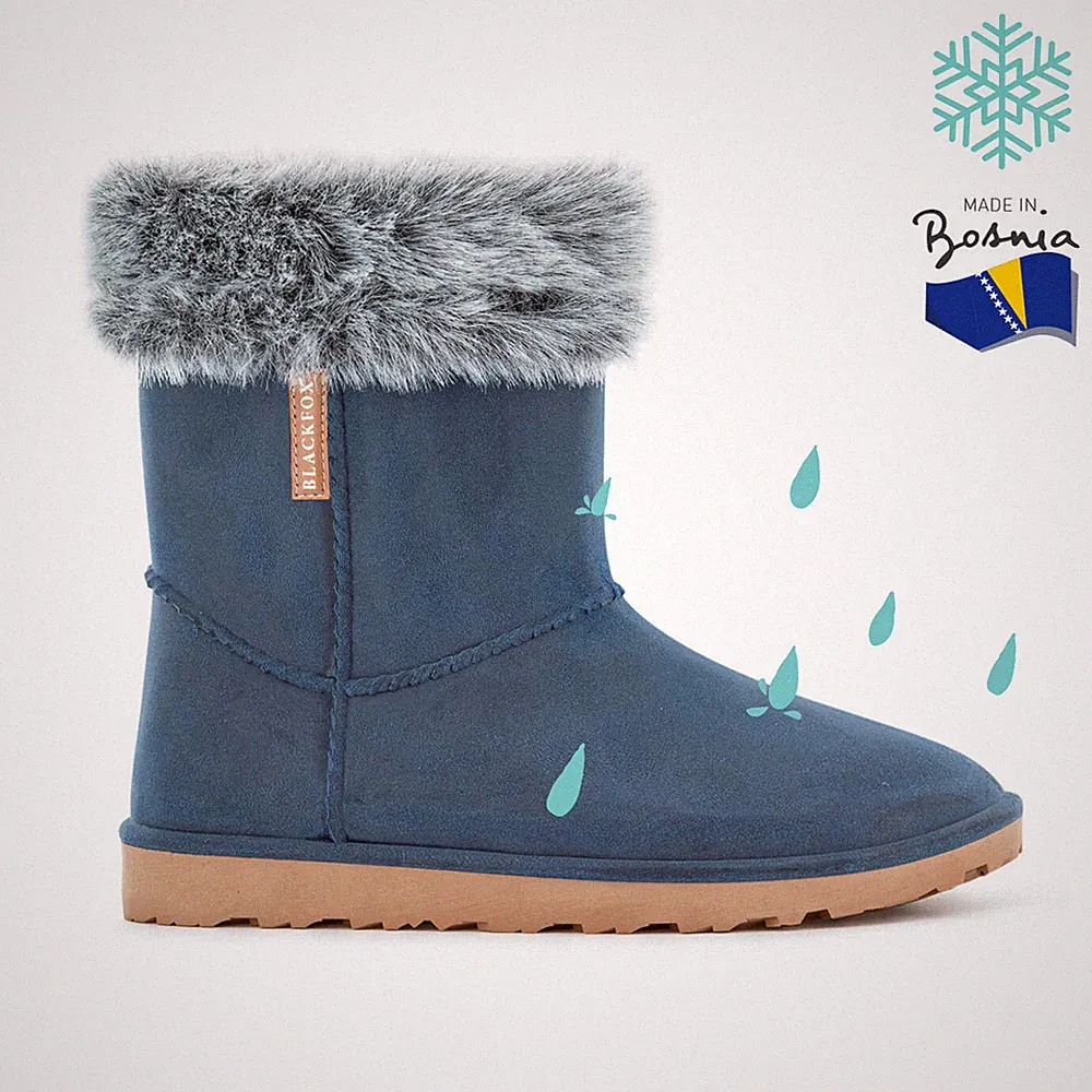 BLACKFOX Damen-Winterboot Gummistiefel TIWA Marine Blau wasserdicht gefüttert