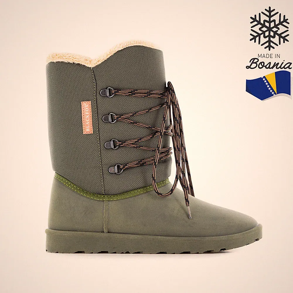 BLACKFOX Unisex-Winterboot Gummisstiefel Tybee Grün/Kaki wasserdicht gefüttert