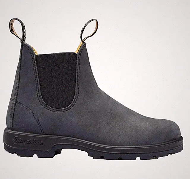 BLUNDSTONE Australische Stiefeletten elastisch seitlich Stiefel gefüttert 587 rustikal schwarz