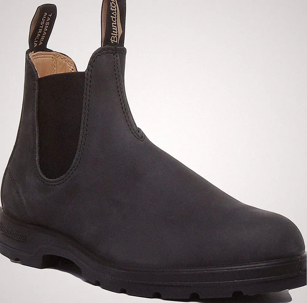 Blundstone Premium Leder Chelsea Boots Unisex Schwarz UK 3-13