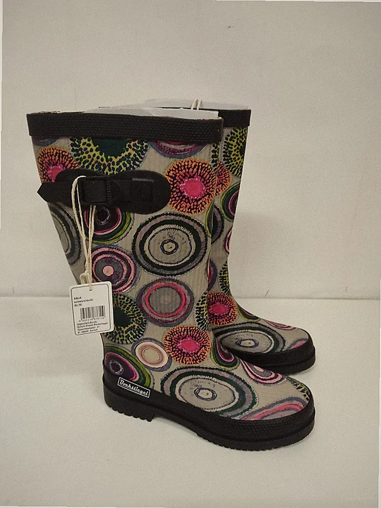 Bockstiegel Anja Damen Gummistiefel schwarz/multi Gr. 36 Neu.