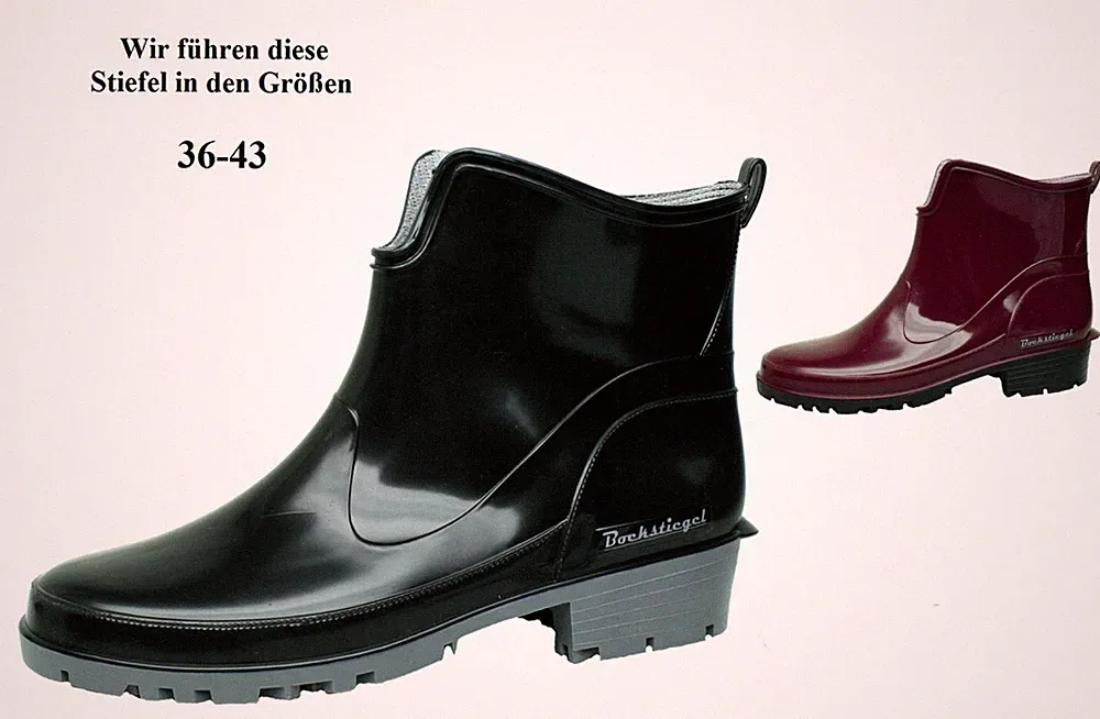 Bockstiegel Damen Gummistiefel Halbstiefel Regenstiefel Elke rot schwarz 36-43