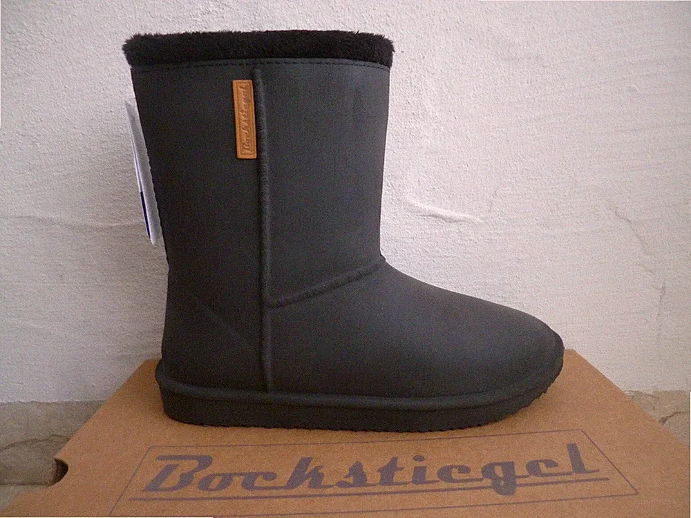Bockstiegel Damen Stiefel Boots Winterstiefel Schlupfstiefel schwarz NEU!!