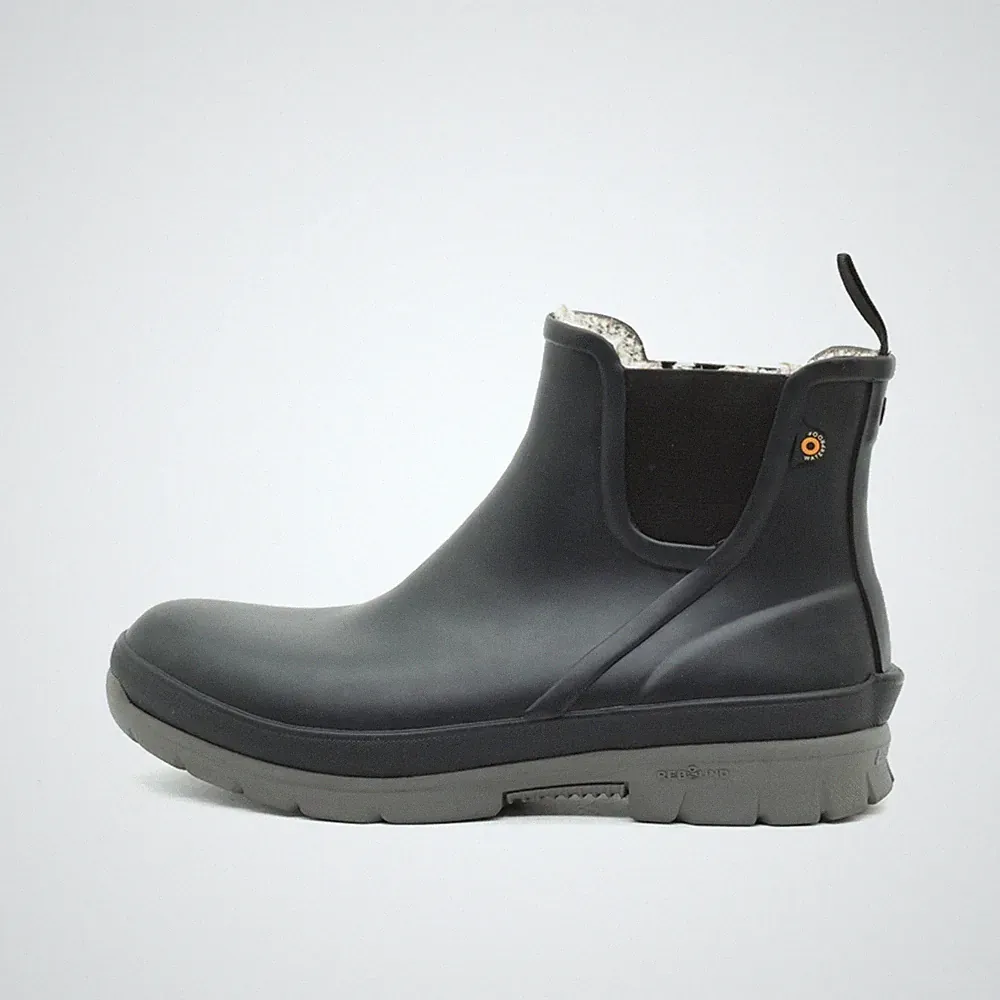 BOGS Damen Amber PL Slip On Stiefeletten Schwarz Gummi Chelsea Boots EU 39
