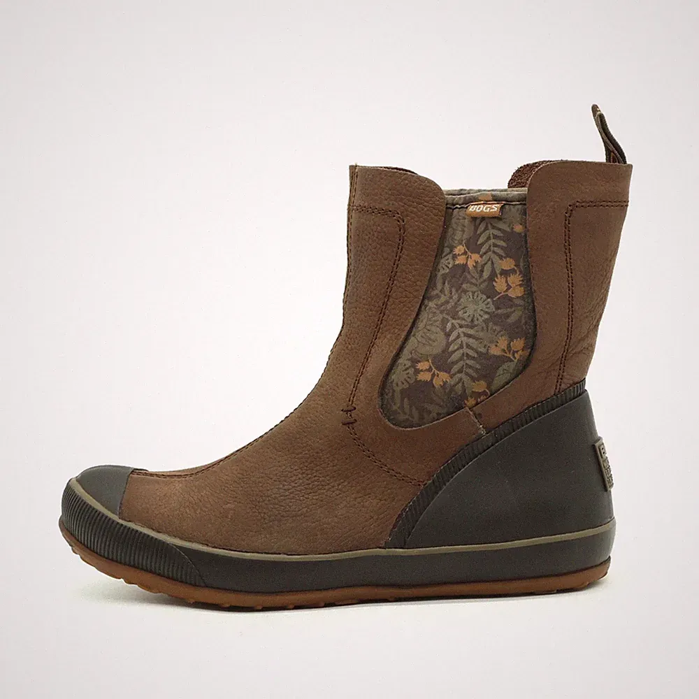 BOGS Damen Cambridge MT Stiefel Braun Leder/Textil Mittel Chelsea Boots EU 40