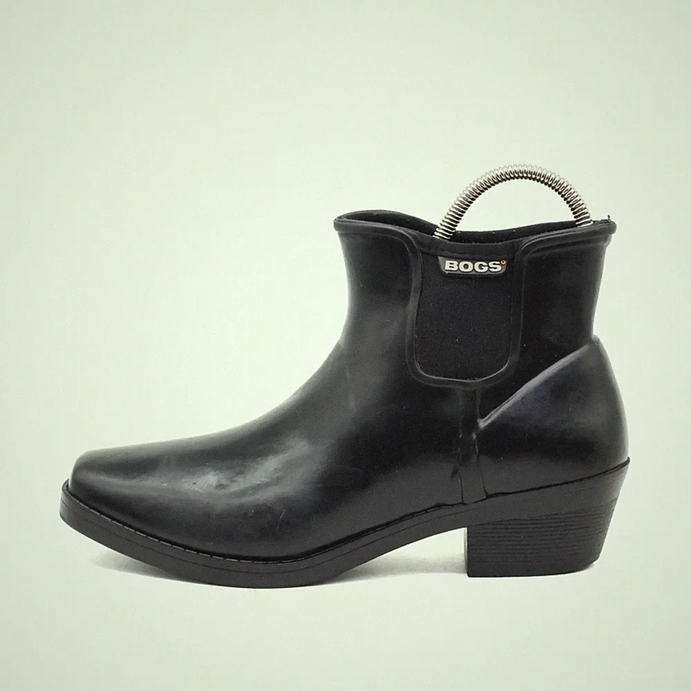 BOGS Damen Valerie Stiefeletten Schwarz Gummi Knöchelhoch Chelsea Boots EU 37