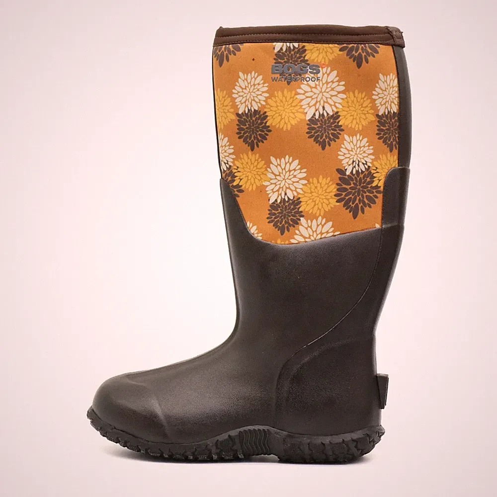 BOGS Damen W Carver Pompon Stiefel Braun Gelb Weiß Gefüttert Gummistiefel EU 37