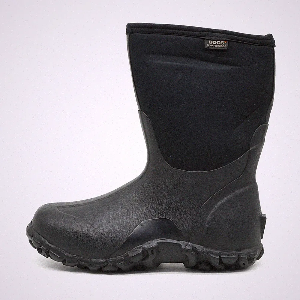 BOGS Herren Classic Mid Stiefel Schwarz Gummi Mittel Gummistiefel EU 43