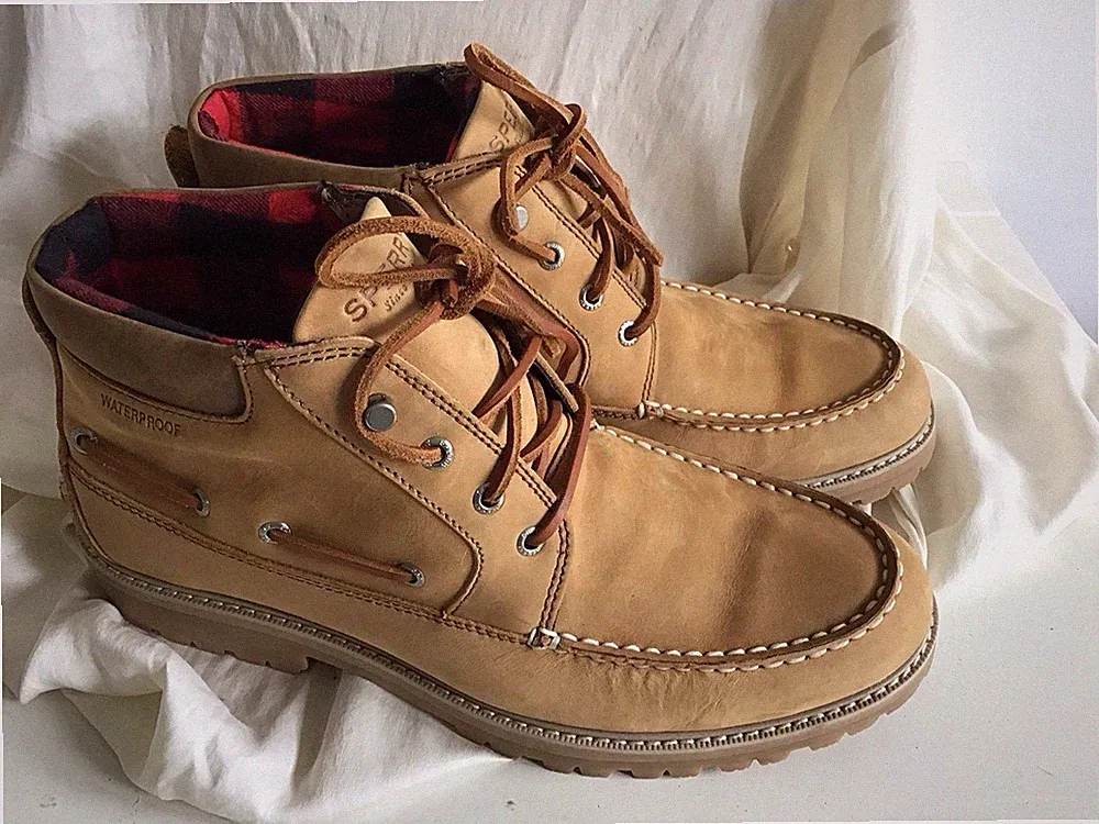 Boots Leder Sperry Segelschuh 11,5 45 Cognac Braun Profilsohle Top Zustand