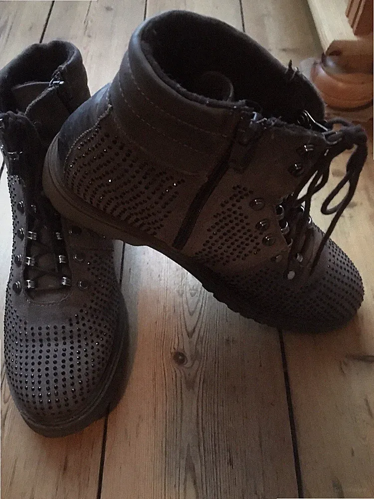 Boots Stiefel Glitzer Bergsteiger braun Gr 40 Galeria