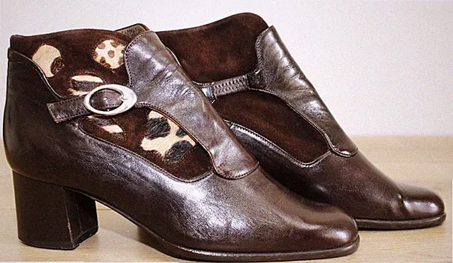 Boots Stiefeletten Vintage LA LUNA Leder braun 5UK 38FR 6,5US made in Italy