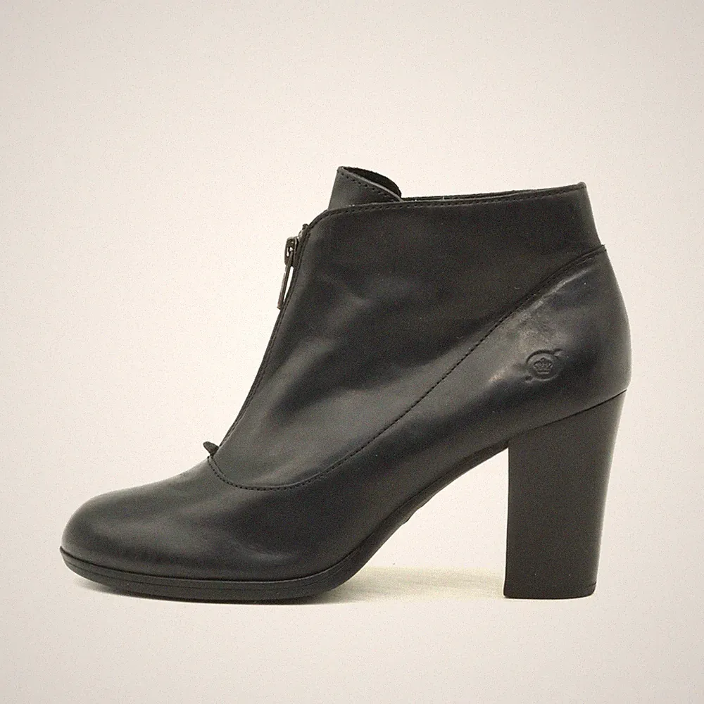 Born Damen D39503 Stiefel Schwarz Leder Knöchelhoch Booties Stiefeletten EU 39