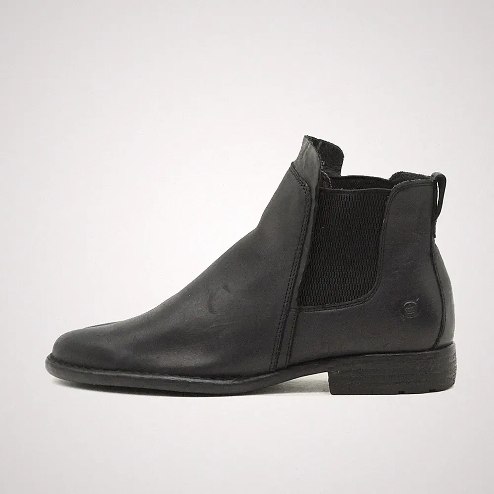 Born Damen F70703 Stiefeletten Schwarz Leder Knöchelhoch Boots Chelsea EU 39,5