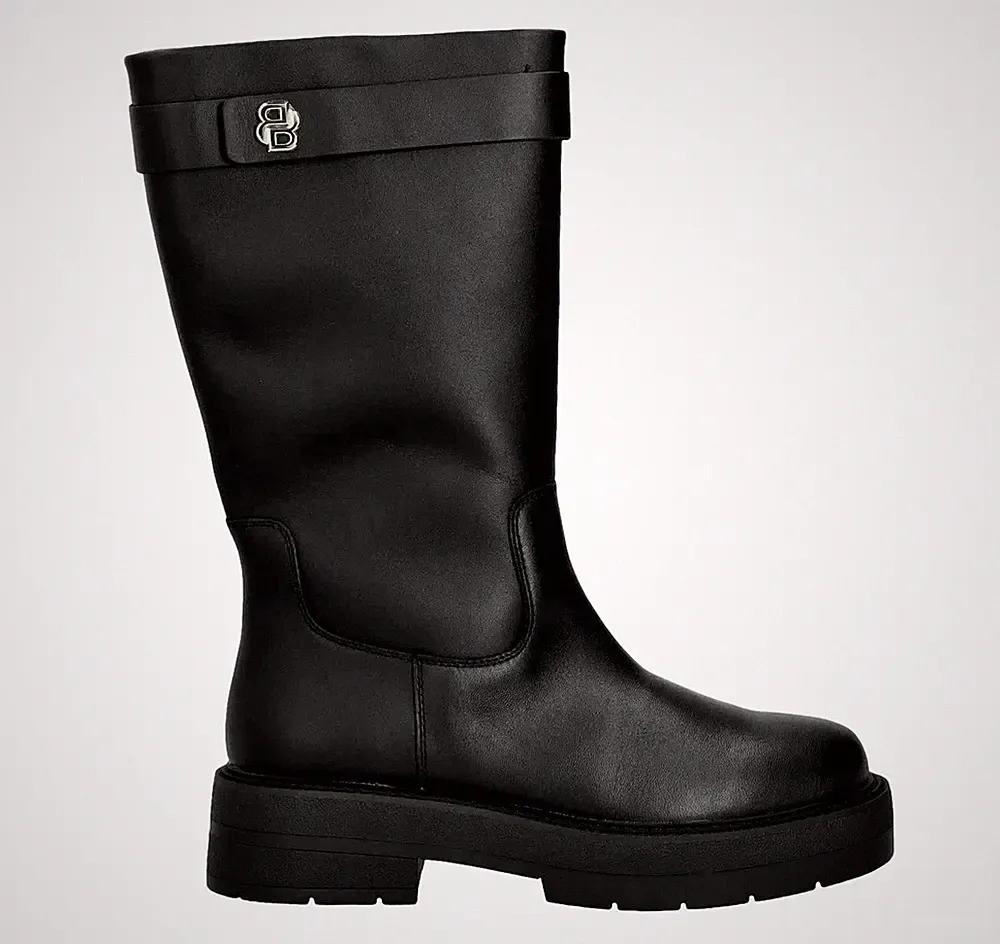 Boss Damen Leder Stiefel Double B Details Rebby BKBootie 50529775 Schwarz