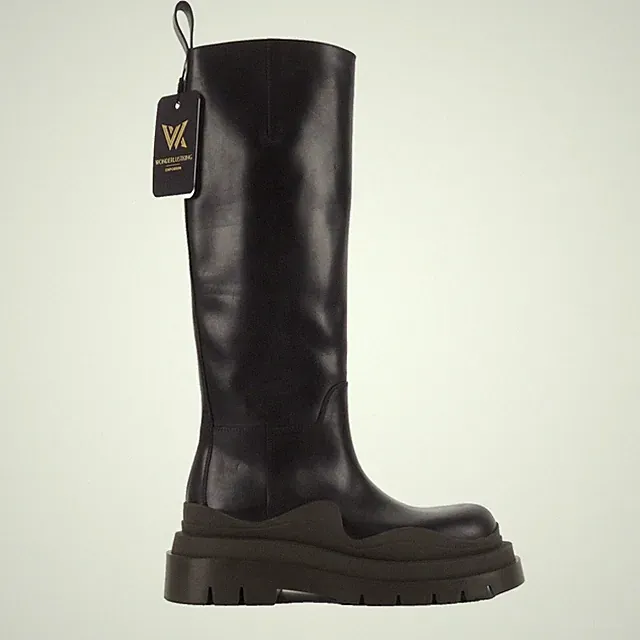 BOTTEGA VENETA Tire Boots Luxus Designer Hohe Stiefel Leder Gr. 38 OP: 1650 €