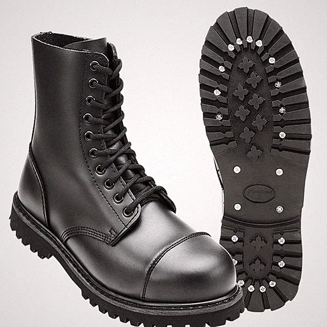 Brandit Phantom 10 Loch Boots Springerstiefel Gothic Stiefel Leder Stahlkappe