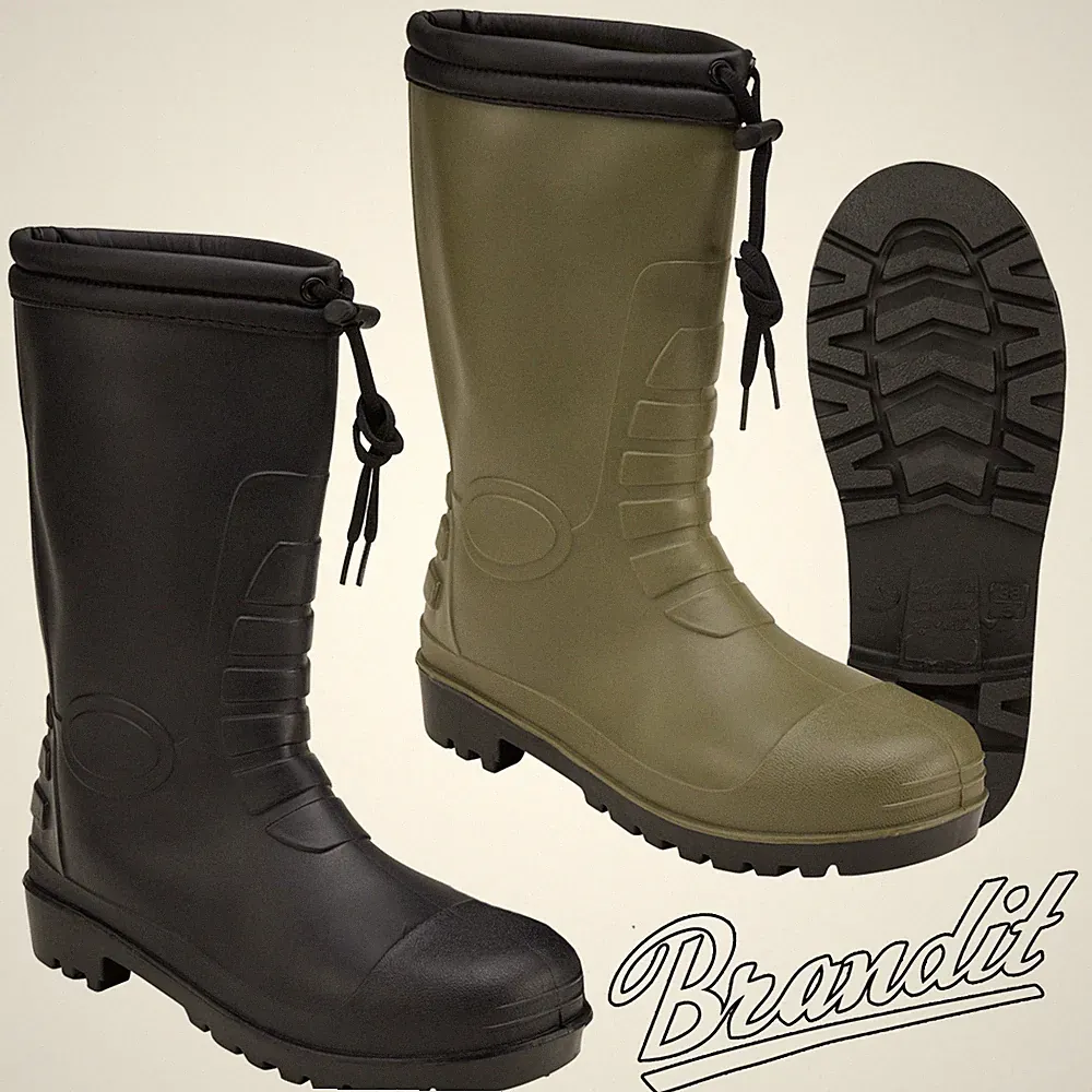 Brandit Regenstiefel Winter Gummistiefel gefüttert Armee Jagd Outdoor Stiefel