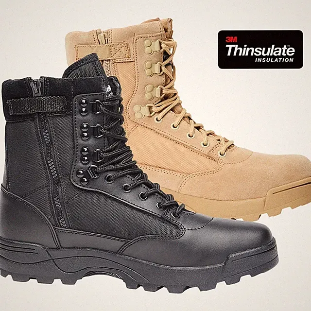 Brandit Tactical Boot Zipper 9017 Unisex Leder Einsatz Outdoor Stiefel 9-Loch RV