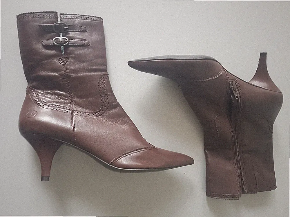 BRONX Org. High Heel Stiefelette Damen Booties Gr. 39 Braun