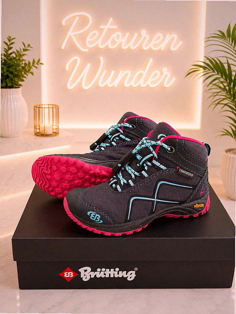 Brütting® Guide High Kinder Trekking & Wanderstiefel Marine Pink Türkis 25
