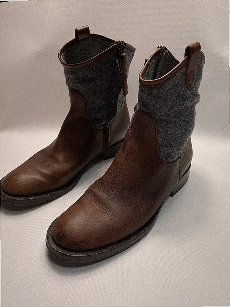 Brunello Cucinelli Damen Stiefeletten Braun Kaschmir Größe 37