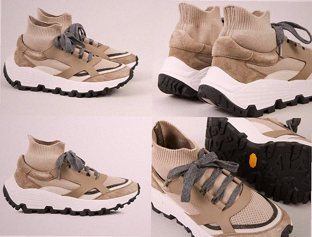 BRUNELLO CUCINELLI Knit Sock Sneakers Schuhe Trainers Monil Shoes Vibram-Sole 38