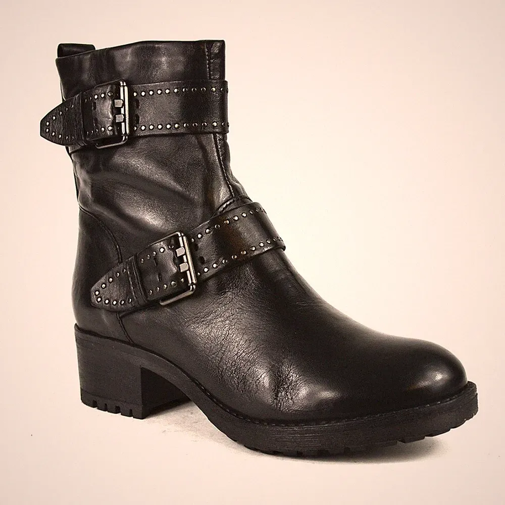 Bruno Banani Stiefelette Leder Stiefel Biker Boots Damen Kurzstiefel