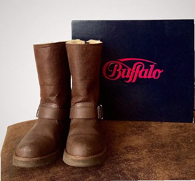Buffalo 12844 Action Nubuck Leder Hedosa Warmfell Stiefel Braun Gr. 36 NP 89,99€