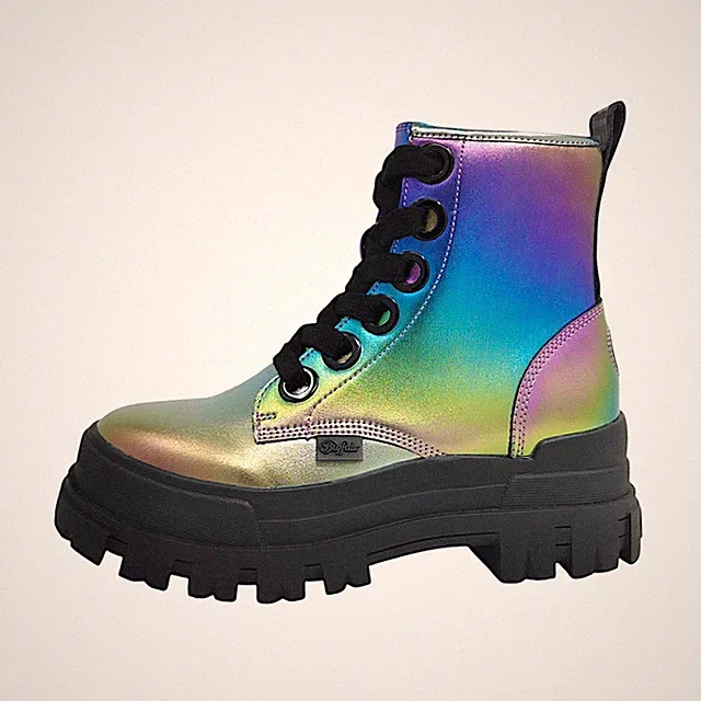 Buffalo Aspha Lace Up HI Damenschuhe Stiefeletten Schnürer Schnürstiefel Mehrfar
