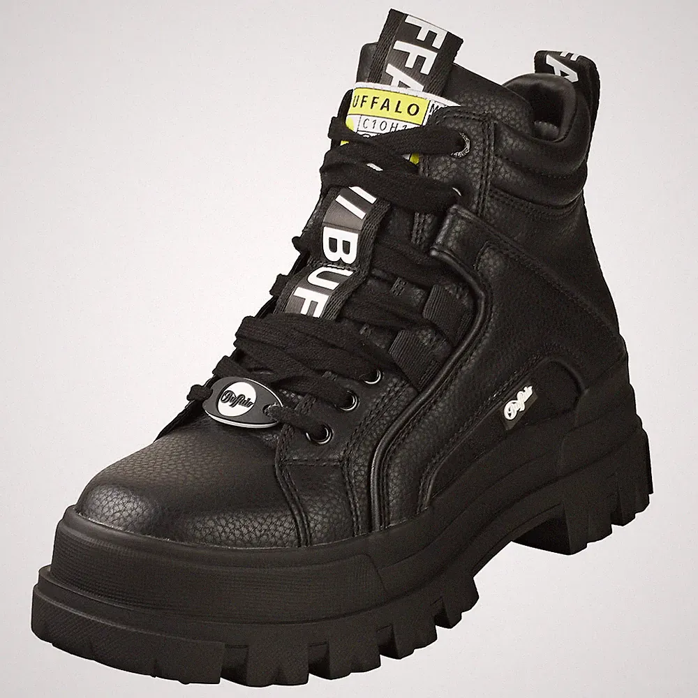 Buffalo Aspha Nc Mid Vegan Damen Black Stiefel Plattform