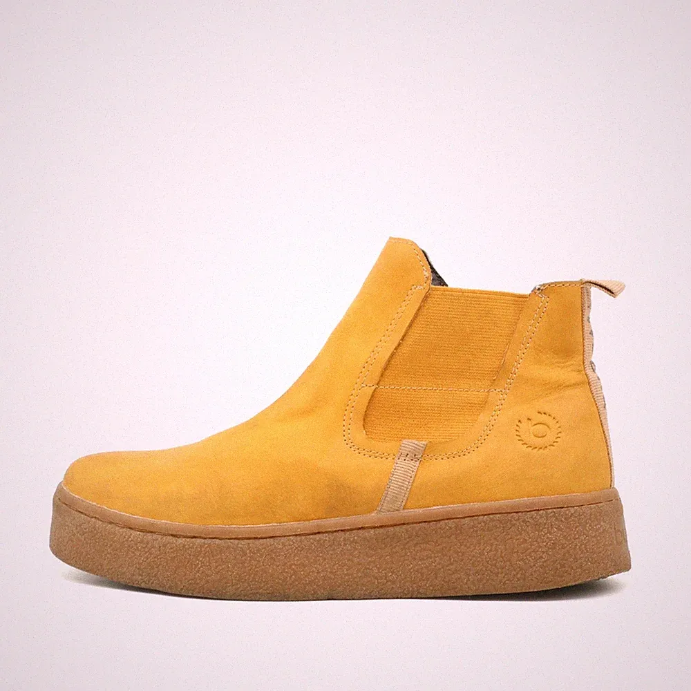 Bugatti Damen Chelsea Boot Nubuk Gelb Stiefelette Nubukleder Schuhe Boots EU 37