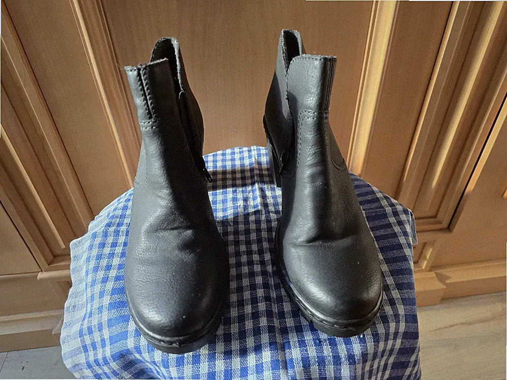 Bullboxer Stiefeletten Gr 39 Damen Leder Halbschuhe High Heels schwarz Echtleder