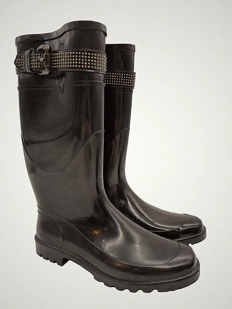 BURBERRY Gummistiefel Damen Stiefel Gr. DE 40 schwarz Casual-Look